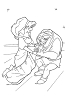 A coloring page of the hunchback of notre dame
